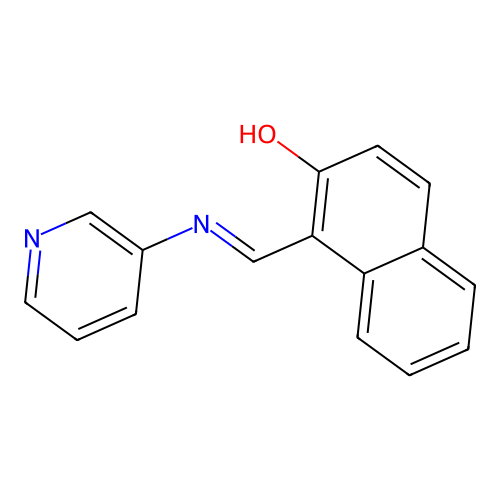 1-[(E)-(pyridin-3-ylimino)methyl]naphthalen-2-ol structure