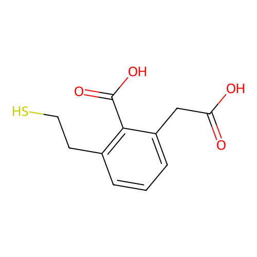 2-Carboxymethyl-6-(2-mercapto-ethyl)-benzoic acid structure