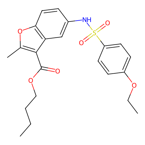 Butyl 5-{[(4-ethoxyphenyl)sulfonyl]amino}-2-methyl-1-benzofuran-3-carboxylate structure