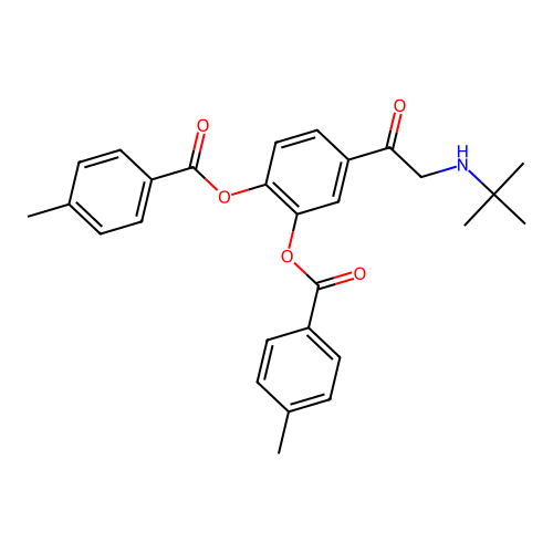 4-(((1,1-Dimethylethyl)amino)acetyl)-1,2-phenylene di-p-toluate structure