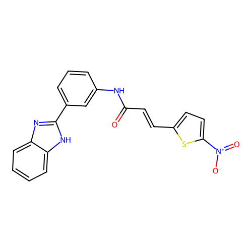 (E)-N-(3-(1H-benzo[d]imidazol-2-yl)phenyl)-3-(5-nitrothiophen-2-yl)acrylamide structure