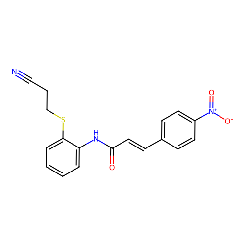 (2Z)-N-{2-[(2-cyanoethyl)sulfanyl]phenyl}-3-(4-nitrophenyl)prop-2-enamide structure