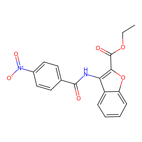 Ethyl 3-(4-nitrobenzamido)benzofuran-2-carboxylate structure