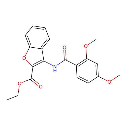 Ethyl 3-(2,4-dimethoxybenzamido)benzofuran-2-carboxylate structure