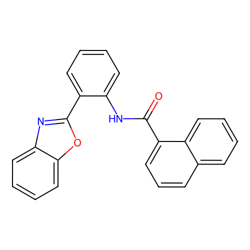N-[2-(1,3-benzoxazol-2-yl)phenyl]naphthalene-1-carboxamide structure