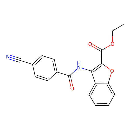 Ethyl 3-(4-cyanobenzamido)benzofuran-2-carboxylate structure