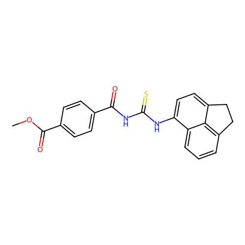 Methyl 4-(((1,2-dihydroacenaphthylen-5-yl)carbamothioyl)carbamoyl)benzoate structure