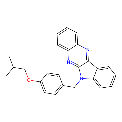 6-[4-(2-methylpropoxy)benzyl]-6H-indolo[2,3-b]quinoxaline structure