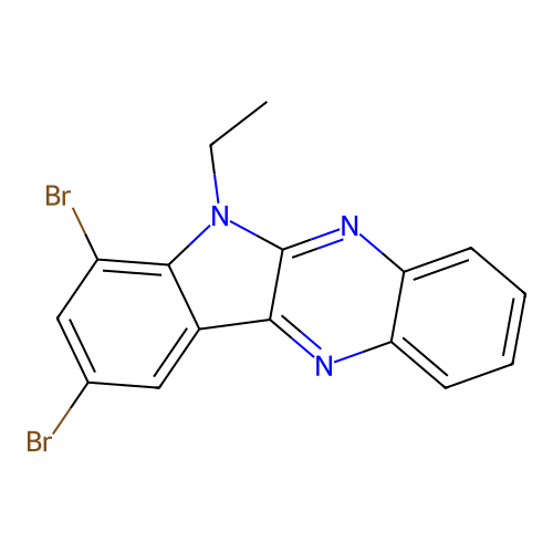 7,9-dibromo-6-ethyl-6H-indolo[2,3-b]quinoxaline structure