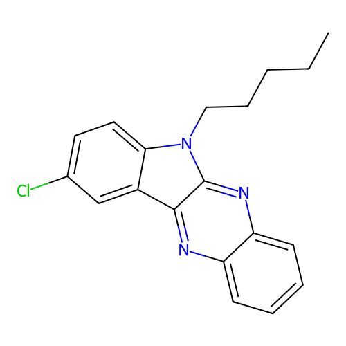 9-chloro-6-pentyl-6H-indolo[2,3-b]quinoxaline structure