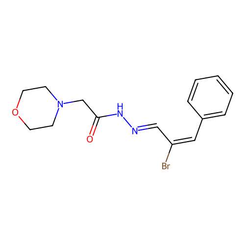(E)-N'-((E)-2-bromo-3-phenylallylidene)-2-morpholinoacetohydrazide structure