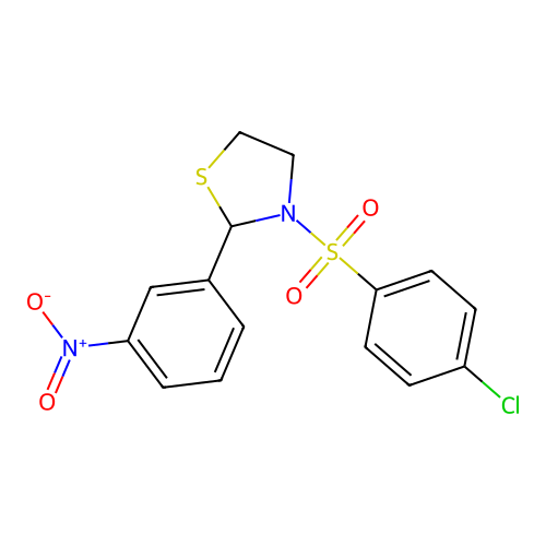 3-(4-Chlorophenyl)sulfonyl-2-(3-nitrophenyl)-1,3-thiazolidine structure