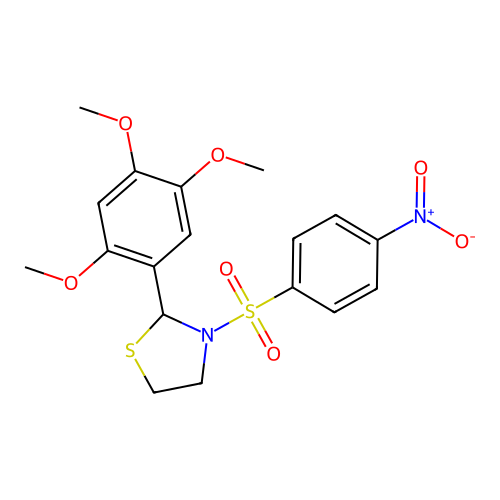 3-(4-Nitrophenyl)sulfonyl-2-(2,4,5-trimethoxyphenyl)-1,3-thiazolidine structure