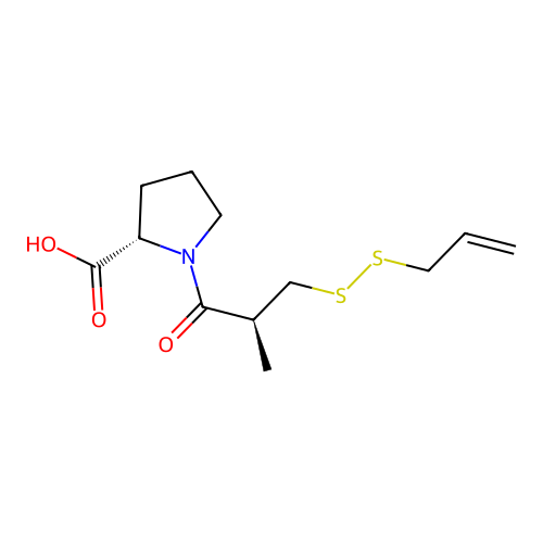 1-[(2S)-2-Methyl-1-oxo-3-(2-propen-1-yldithio)propyl]-L-proline structure