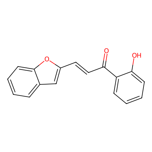 (2E)-3-benzo[d]furan-2-yl-1-(2-hydroxyphenyl)prop-2-en-1-one structure