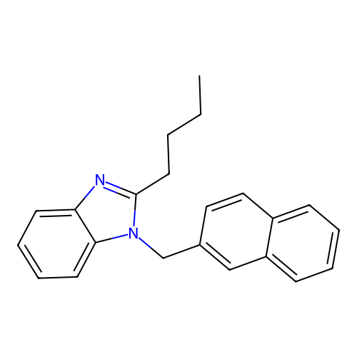 2-butyl-1-(naphthalen-2-ylmethyl)-1H-benzimidazole structure