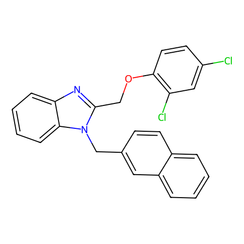 2-[(2,4-dichlorophenoxy)methyl]-1-(naphthalen-2-ylmethyl)-1H-benzimidazole structure