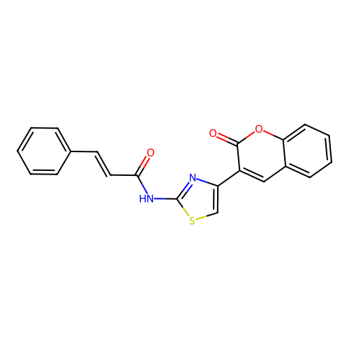 N-(4-(2-oxo-2H-chromen-3-yl)thiazol-2-yl)cinnamamide structure