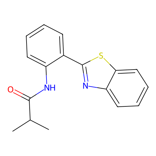 N-[2-(1,3-benzothiazol-2-yl)phenyl]-2-methylpropanamide structure