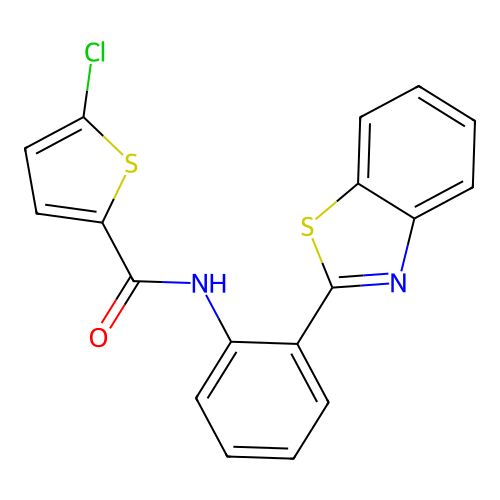 N-[2-(1,3-benzothiazol-2-yl)phenyl]-5-chlorothiophene-2-carboxamide structure