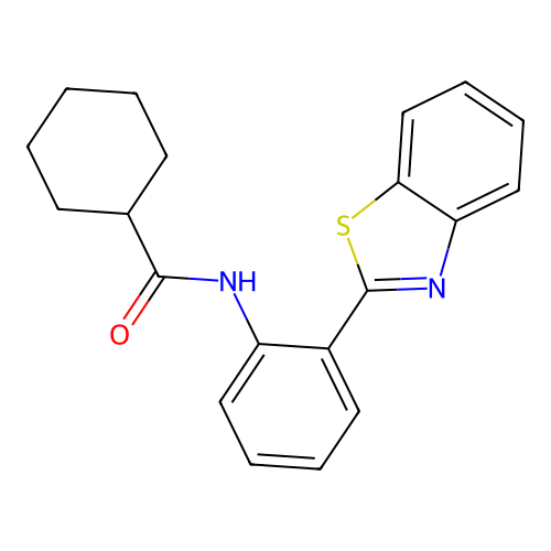 N-[2-(1,3-benzothiazol-2-yl)phenyl]cyclohexanecarboxamide structure
