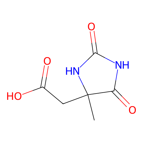 2-(4-甲基-2,5-二氧代咪唑烷-4-基)乙酸 structure
