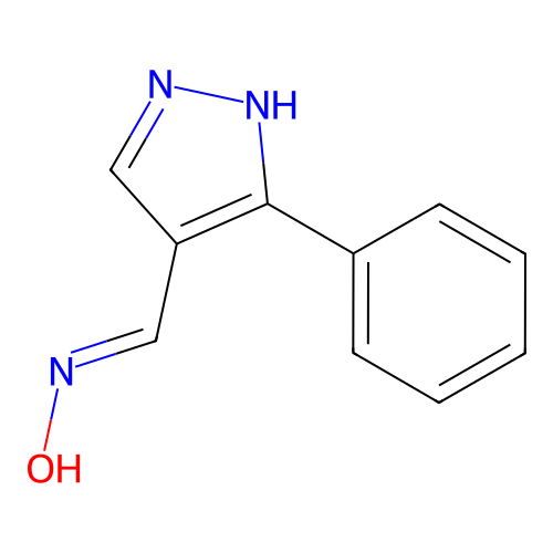 N-[(5-phenyl-1H-pyrazol-4-yl)methylidene]hydroxylamine structure