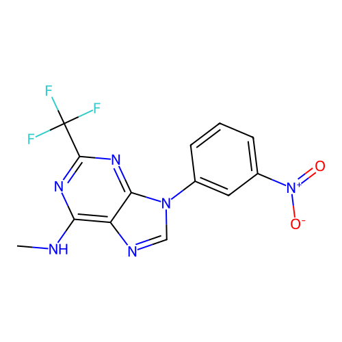 9H-Purin-6-amine, N-methyl-9-(3-nitrophenyl)-2-(trifluoromethyl)- structure