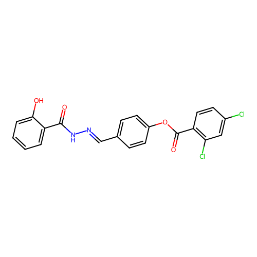 4-(2-(2-Hydroxybenzoyl)carbohydrazonoyl)phenyl 2,4-dichlorobenzoate structure