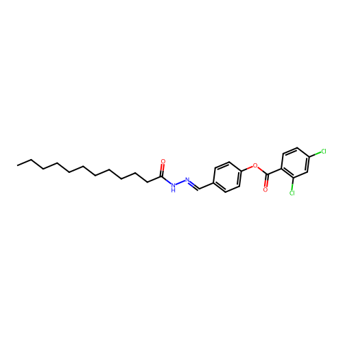 [4-[(Dodecanoylhydrazinylidene)methyl]phenyl] 2,4-dichlorobenzoate structure