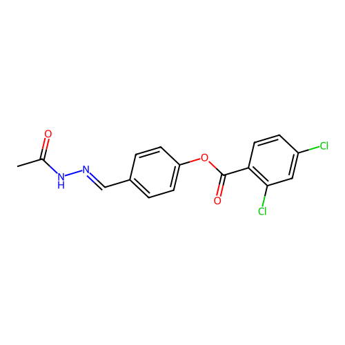 [4-[(Acetylhydrazinylidene)methyl]phenyl] 2,4-dichlorobenzoate structure