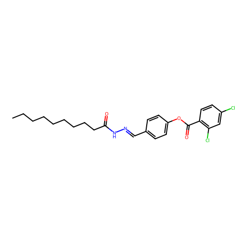 [4-[(Decanoylhydrazinylidene)methyl]phenyl] 2,4-dichlorobenzoate structure
