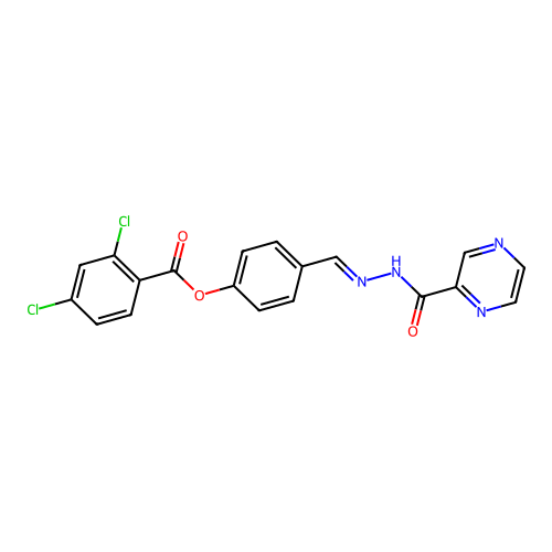 4-(2-(2-Pyrazinylcarbonyl)carbohydrazonoyl)phenyl 2,4-dichlorobenzoate structure
