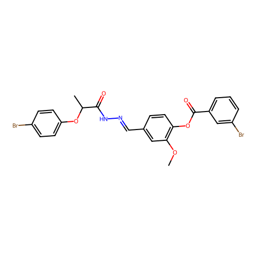 4-(2-(2-(4-Bromophenoxy)propanoyl)carbohydrazonoyl)-2-meo-phenyl 3-bromobenzoate structure