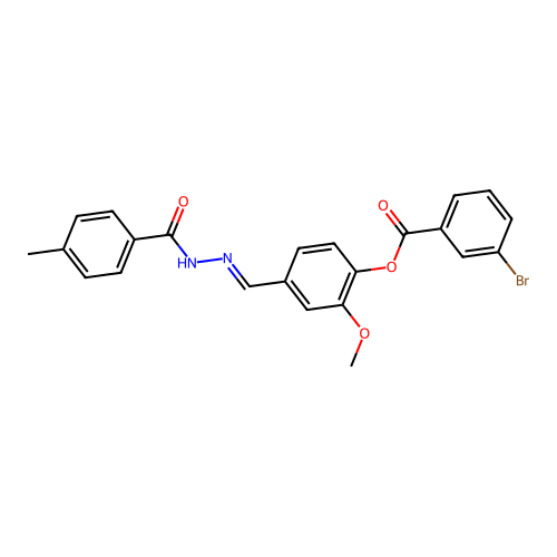 2-Methoxy-4-(2-(4-methylbenzoyl)carbohydrazonoyl)phenyl 3-bromobenzoate structure