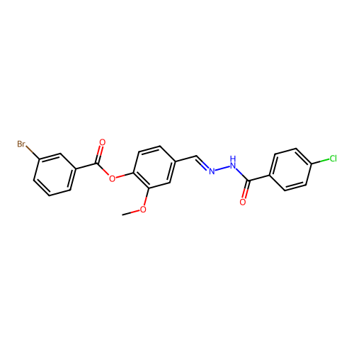 4-(2-(4-Chlorobenzoyl)carbohydrazonoyl)-2-methoxyphenyl 3-bromobenzoate structure