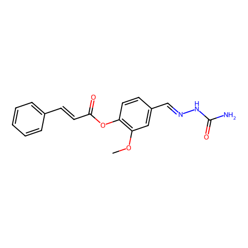 4-(2-(Aminocarbonyl)carbohydrazonoyl)-2-methoxyphenyl 3-phenylacrylate structure