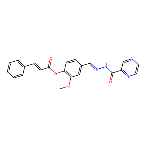 2-Methoxy-4-(2-(2-pyrazinylcarbonyl)carbohydrazonoyl)phenyl 3-phenylacrylate structure