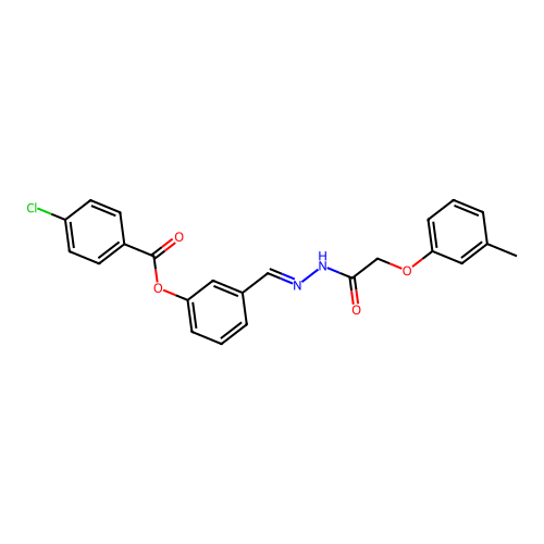 3-(2-((3-Methylphenoxy)acetyl)carbohydrazonoyl)phenyl 4-chlorobenzoate structure