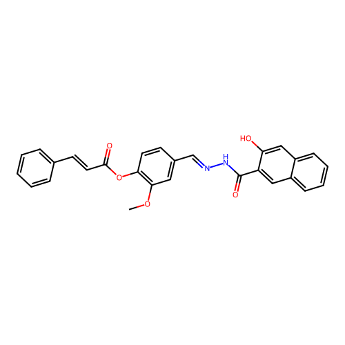 4-(2-(3-Hydroxy-2-naphthoyl)carbohydrazonoyl)-2-methoxyphenyl 3-phenylacrylate structure