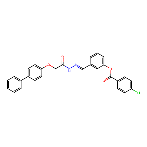 3-(2-(((1,1'-Biphenyl)-4-yloxy)acetyl)carbohydrazonoyl)phenyl 4-chlorobenzoate structure