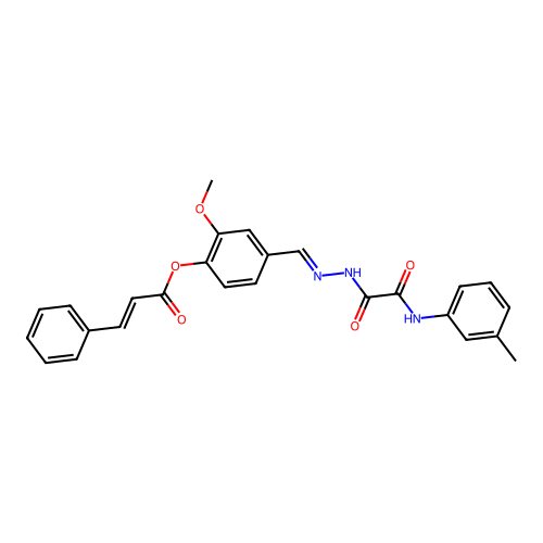 2-Methoxy-4-(2-(oxo(3-toluidino)acetyl)carbohydrazonoyl)phenyl 3-phenylacrylate structure