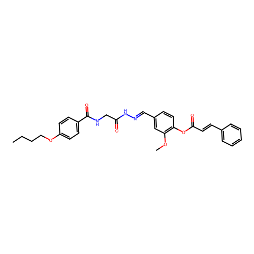 4-(2-(((4-Butoxybenzoyl)amino)acetyl)carbohydrazonoyl)-2-meo-PH 3-phenylacrylate structure