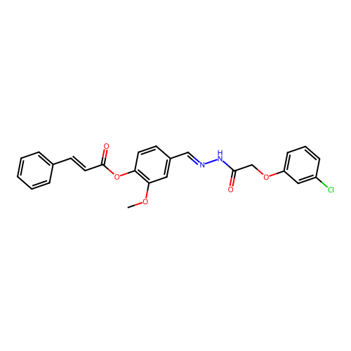 4-(2-((3-Chlorophenoxy)acetyl)carbohydrazonoyl)-2-methoxyphenyl 3-phenylacrylate structure