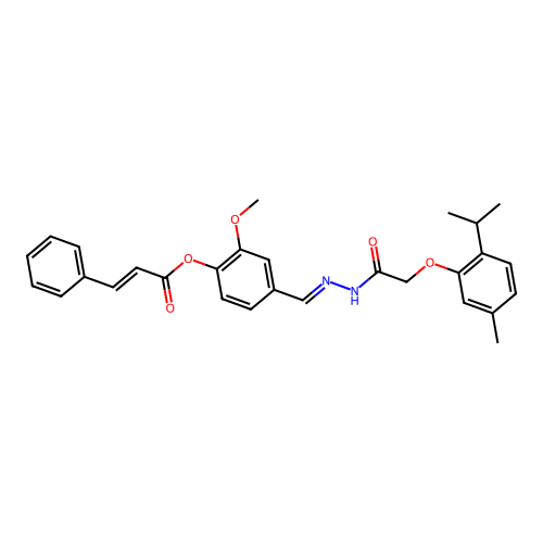 4-(2-((2-Isopropyl-5-ME-phenoxy)acetyl)carbohydrazonoyl)-2-meo-PH 3-PH-acrylate structure