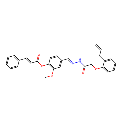 4-(2-((2-Allylphenoxy)acetyl)carbohydrazonoyl)-2-methoxyphenyl 3-phenylacrylate structure