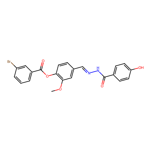 4-(2-(4-Hydroxybenzoyl)carbohydrazonoyl)-2-methoxyphenyl 3-bromobenzoate structure