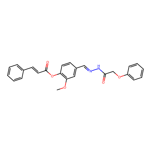 2-Methoxy-4-(2-(phenoxyacetyl)carbohydrazonoyl)phenyl 3-phenylacrylate structure