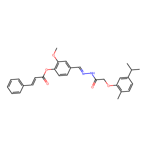 4-(2-((5-Isopropyl-2-ME-phenoxy)acetyl)carbohydrazonoyl)-2-meo-PH 3-PH-acrylate structure