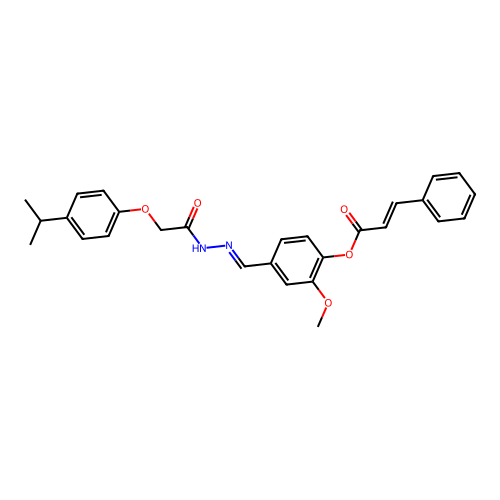 4-(2-((4-Isopropylphenoxy)acetyl)carbohydrazonoyl)-2-methoxyphenyl 3-PH-acrylate structure
